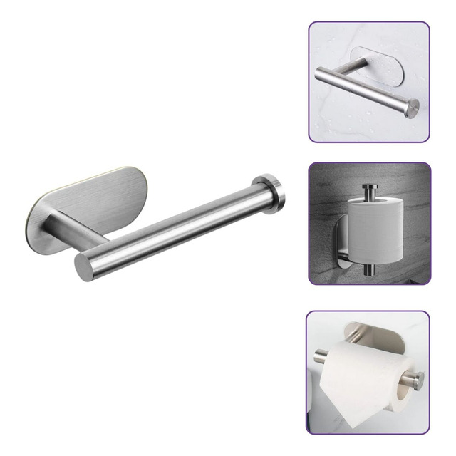 Suporte Papel Higiênico Parede Sem Furos Metal Para Banheiro Suporte Papel Higiênico Parede Sem Furos Metal Para Banheiro
