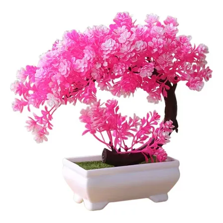 Mini Bonsai Para Decoração Vaso De Flor Artificial Realista