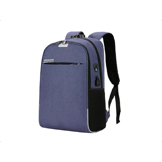 Mochila urbana Shengshi M1M1242 color azul diseño lisa 20L