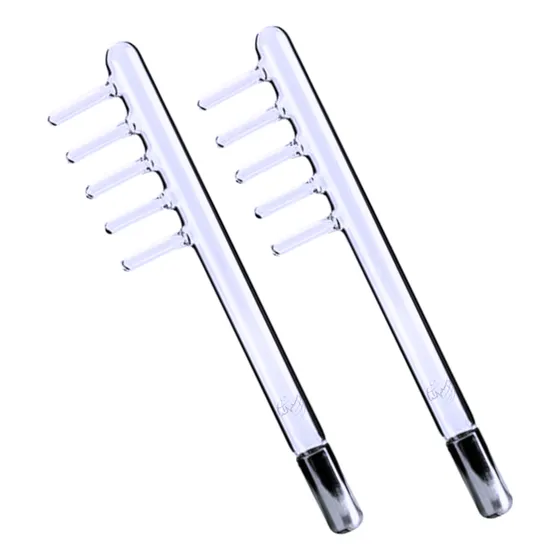 Peelling Alta Frequencia Kit 2 Eletrodos De Vidro Pente