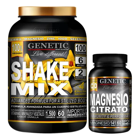 60 Días Batido Diet Shake Mix Magnesio Citrato Vit C Genetic