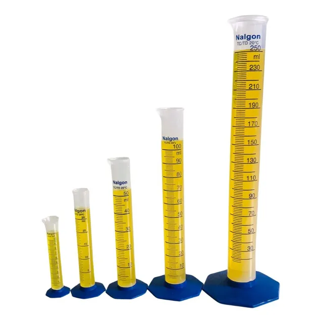  Kit 5 Provetas Plástica 10, 25, 50, 100 E 250 Ml - Nalgon