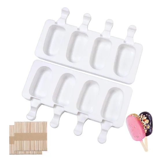 2 Mold Silicona Para Paleta Hielo 4 Cavidad Hecha Casa
