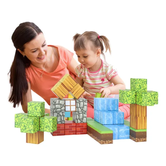 48pcs Minecraft Juguetes Imán De Cubos Construcción Niño 3+