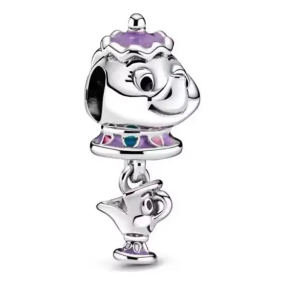 Charm Dije Taza Tetera Sra Potts Chip Bella Bestia Película Rosa