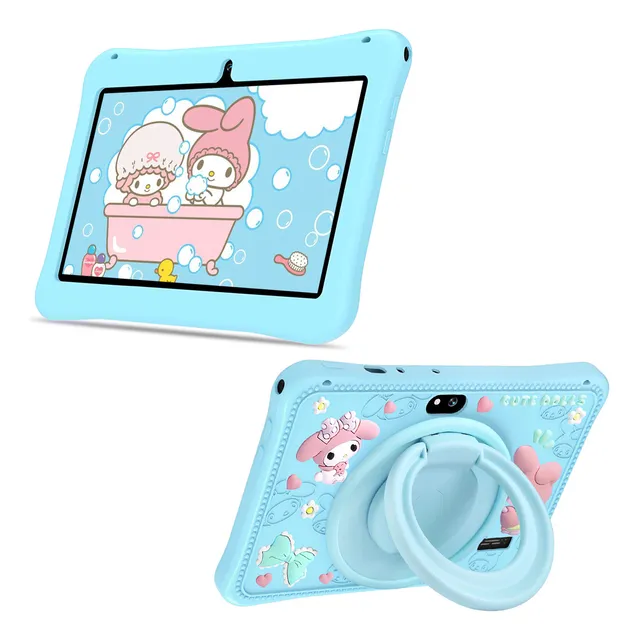 Tablet Para Niñas Y Niños Hancdon F06 7 6gb+128gb De Memoria Ram Android 12 Wifi 5g 3800mah 5mp+13mp Con Tablet Funda Color Celeste