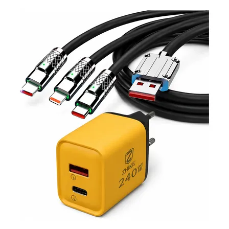Cabo 3 Em 1 1,2musb-c/lightning/micro Usb Carregamento Rápid Preto