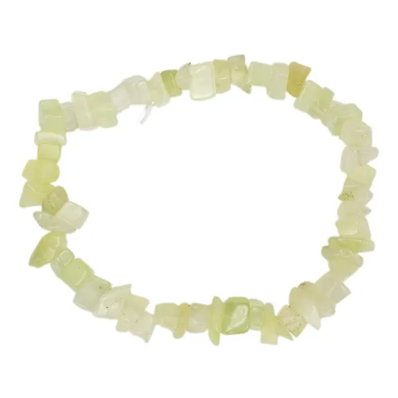 Pulseira De Cascalho Pedra Jade Natural