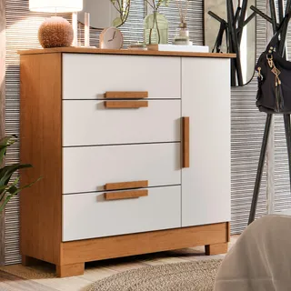 CĂŽmoda Sapateira Com 4 Gavetas De Roupas E 1 Porta P/ Quarto CĂŽmoda Sapateira Com 4 Gavetas De Roupas E 1 Porta P/ Quarto
