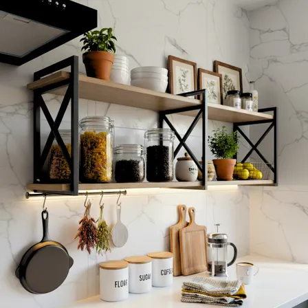 Prateleira 120x20 De Madeira Estilo Industrial - Amendoa