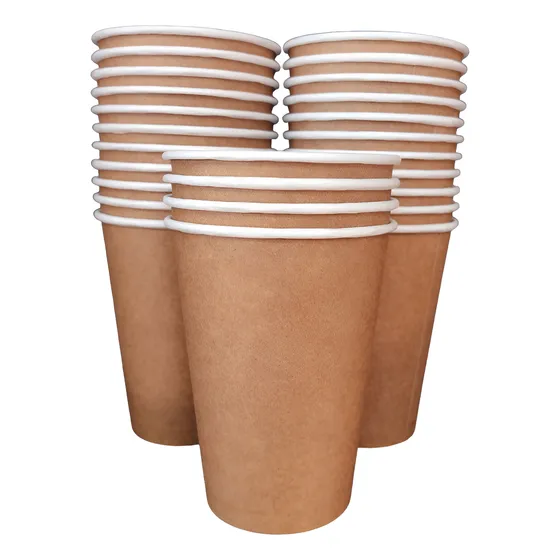 Copo De Papel 400ml 50un Kraft Térmico Água Chopp Suco Refri