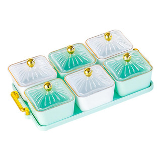 Plato Dividido Para Servir, Plato De 6 Compartimentos Plato Dividido Para Servir, Plato De 6 Compartimentos