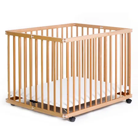 Corral Cuna 2 En 1 Altura Ajustable En Madera Happy Dino