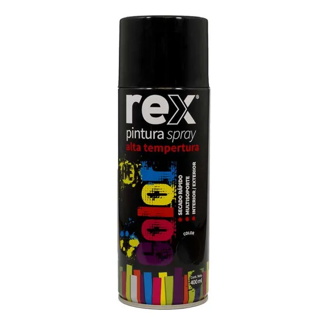 Spray Alta Temperatura Negro 400ml Rex Mimbral 