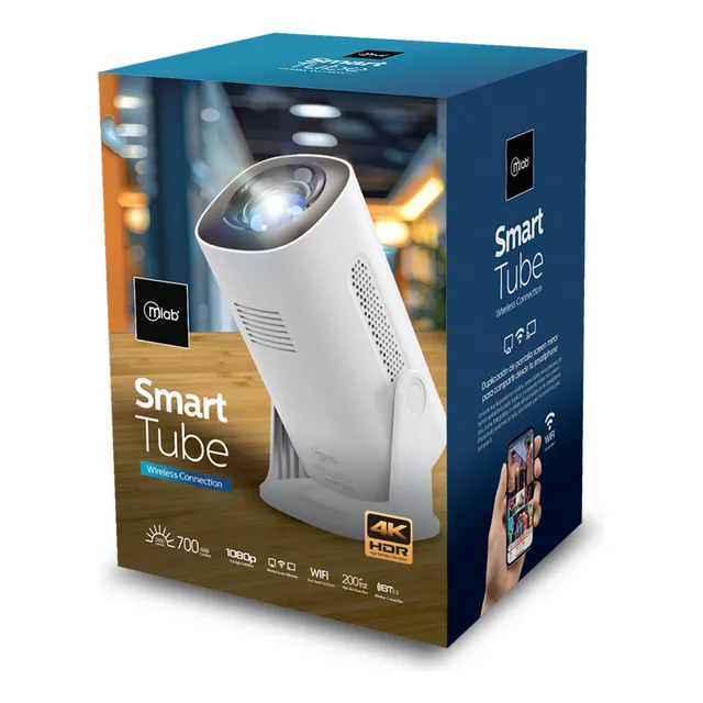 Proyector Smart Tube Wifi Bluetooth 1080p Mlab/color Blanco