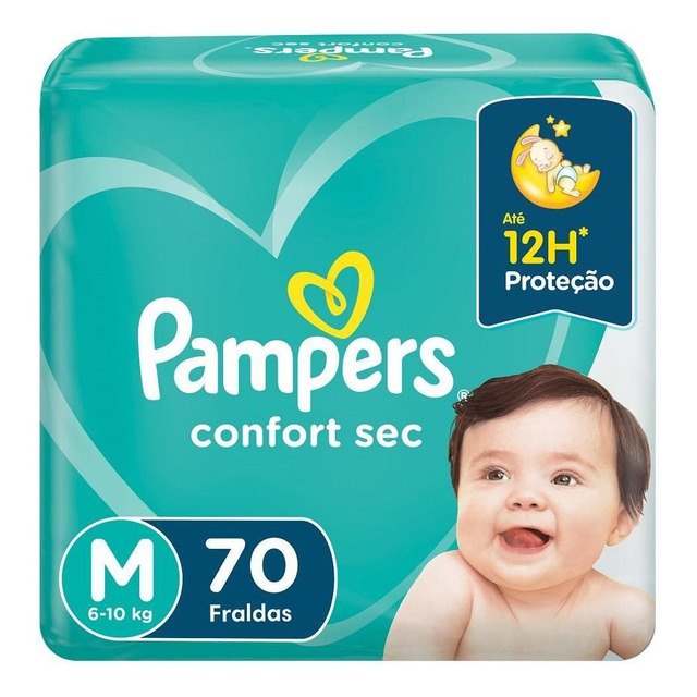 Fraldas Pampers Confort Sec M X 70 Unidades Fraldas Pampers Confort Sec M X 70 Unidades