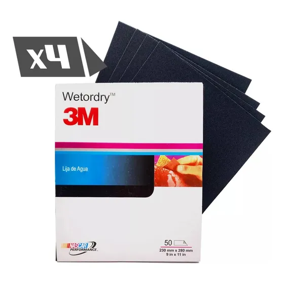 4 Pliegos - Lija De Papel 3m Wetordry  Gramos Varios