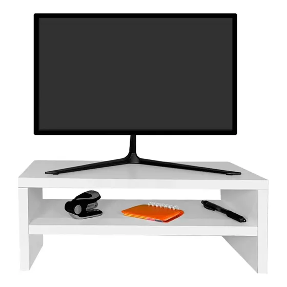 Suporte De Monitor 40 Cm Duplo Notebook Office Branco
