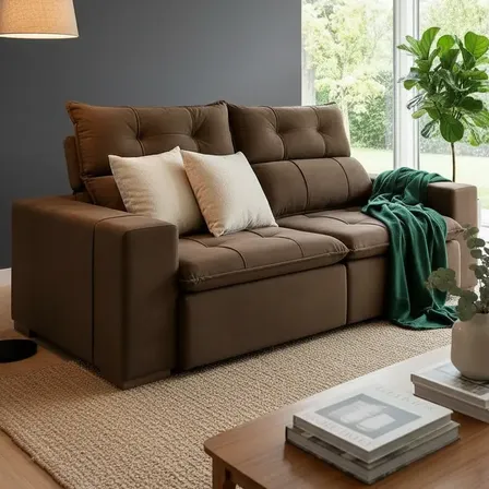 Sofá Retrátil E Reclinável Duda 1.60 Pillow Top Confortável