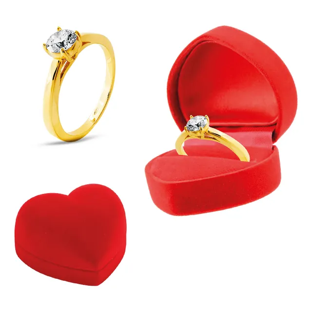 Caja Regalo Anillo Matrimonio Compromiso Caja Corazon Pareja