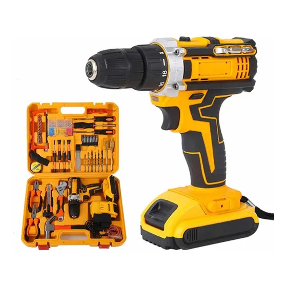 Taladro 24v Inalámbrico Recargable + 2 Baterias Color Amarillo Frecuencia 59-80