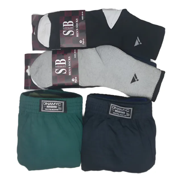 Combo X6 Slip Calzoncillos Hombre + 6 Pares De Medias 3/4