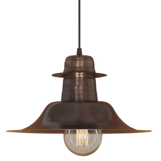 Lampara Colgante Chapa Vintage Sombrero Ferrolux C-115cob Color Cobre
