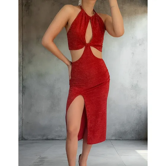 Vestido De Lurex, Largo Midi . Mujer, Tango