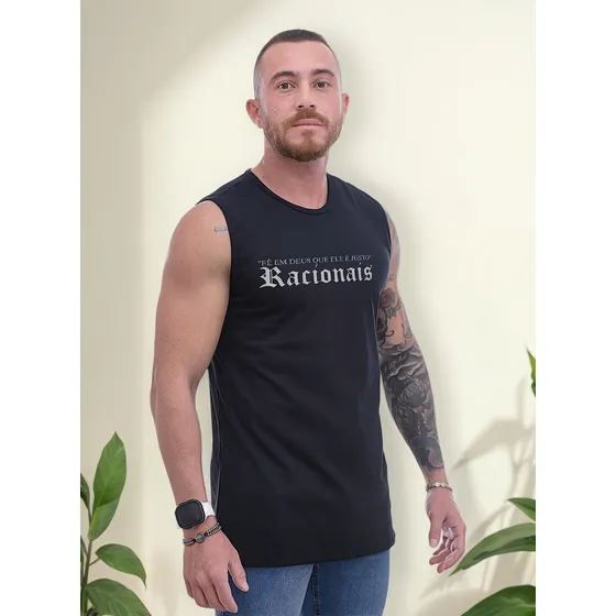 Camiseta Regata Racionais Mc's Fé Em Deus Que Ele É Justo