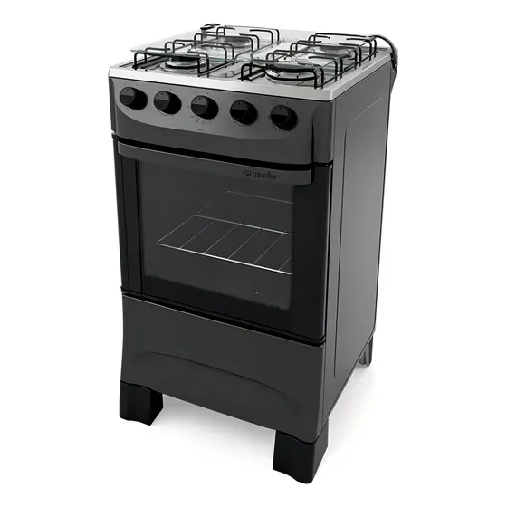 Cocina Mueller Moderatto 4 bocas glp color grafito con puerta con visor