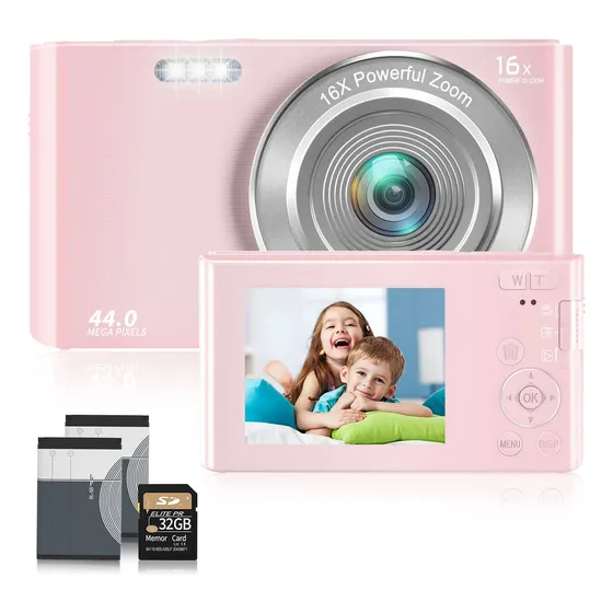Camara Digital Barata 2.7k 44mp Para Niño Tarjeta Sd 32 Gb