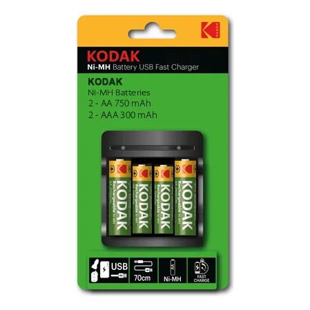 Baterias Recargables Kodak 2 Aa + 2 Aaa + Cargador