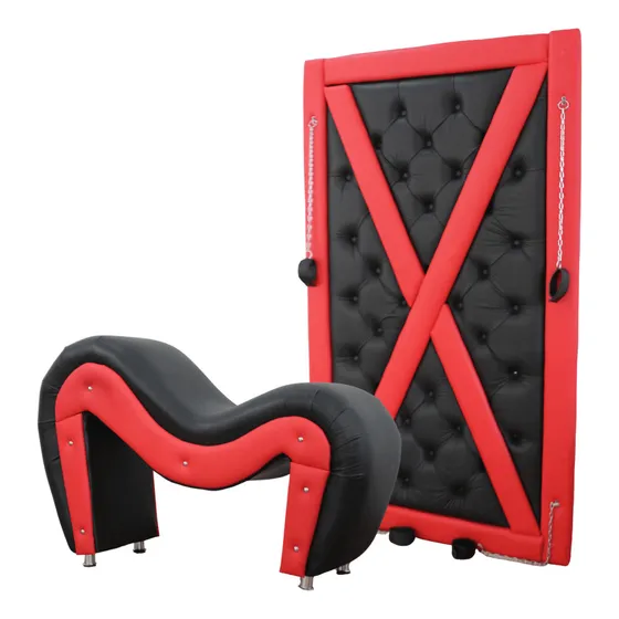 Kit Poltrona E Painel Quarto Casal Preto E Vermelho Parrilha