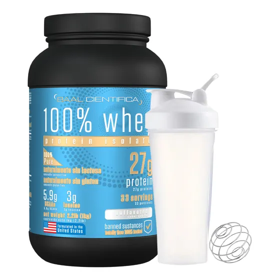 Whey Protein 100% Isolate 1kg+shaker Promo Lanzamiento Baalc Sabor Sin Sabor