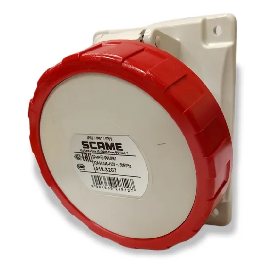 Toma Para Empotrar Scame 3p+n+t 32a 440v Ip67 418.3267
