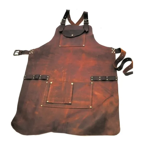 Delantal De Cuero Genuino Parrillero, Chef, Asador Unisex