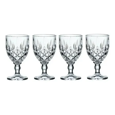 Conjunto Com Kit 6 Taças De Vidro Diamond Para Vinho E Água 340 Ml Greek