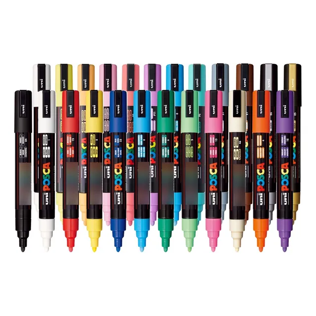 24 Plumones Posca Pc5m Pintura Acrílica Marcador Acrílico
