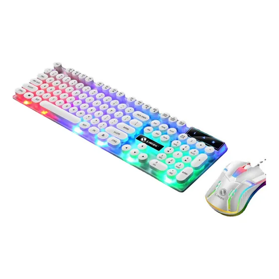 Combinação De Teclado Retroiluminado Com Fio E Mouse Ergonôm