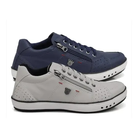 Kit 2 Pares Sapatênis Estiloso Leve Confortável Casual 