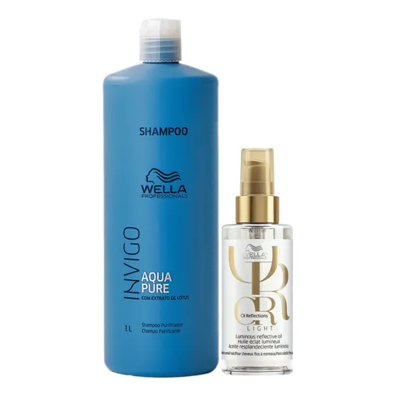 Kit Wella Acqua Pure Sh 1000ml + Óleo Light 100ml