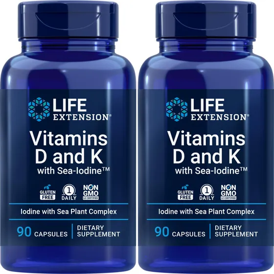 Complemente Las Vitaminas D Y K De Life Extension Con Yodo M