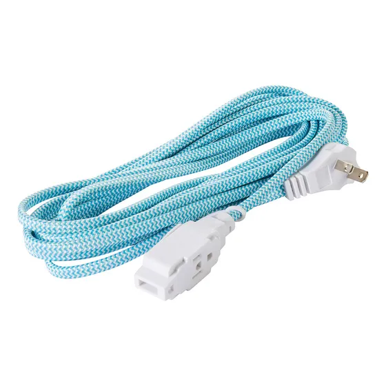 Extensión Eléctrica Trenzada Iusa Azul Con Blanco 16awg 5m