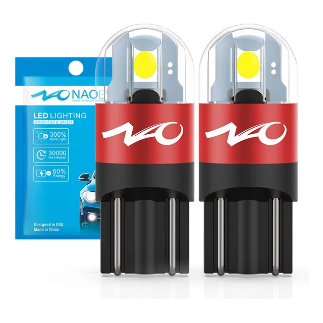 Bombilla Led Para Coche Nao T10 W5w 12v, 6000k 4 Unidades