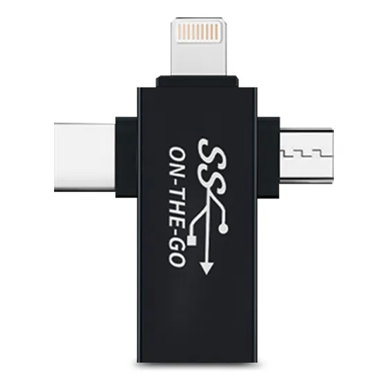 Adaptador Usb Otg 3 En 1 Ub