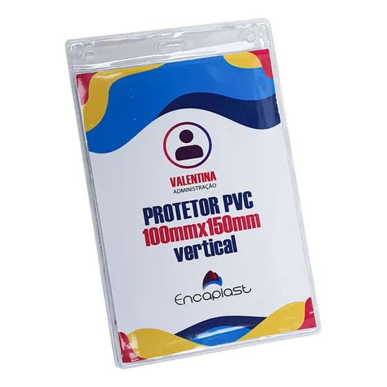 Protetor Porta Crachá Evento Grosso Transparente 10x15 C/250