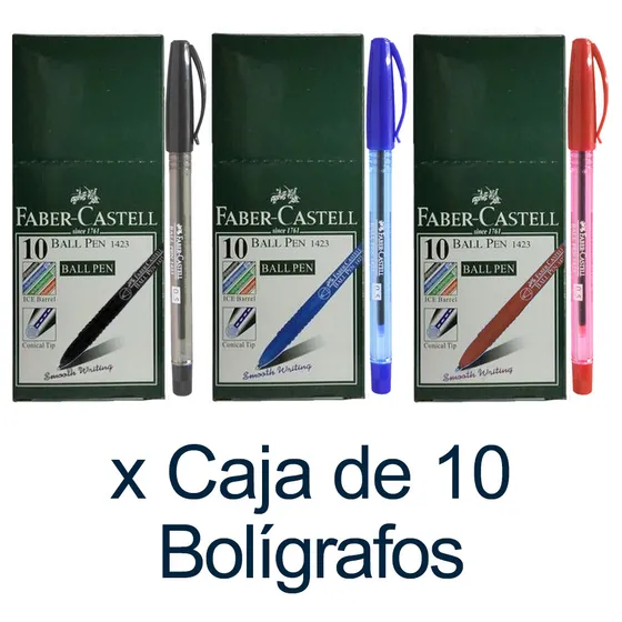 Bolígrafos Lapiceros Plumas Faber Castell. Negro Azul Rojo