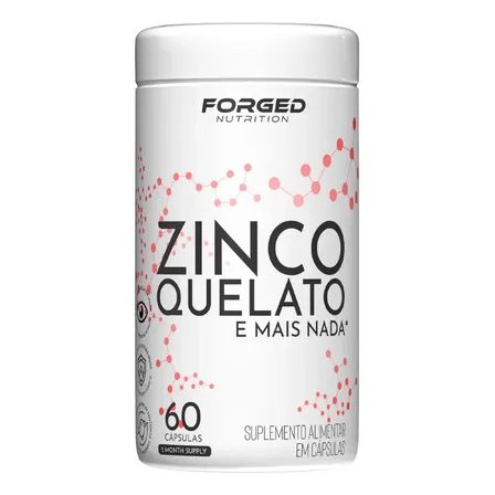 Zinco Quelato 264% Máxima Concentração 60 Cápsulas - Forged Nutrition Sabor Sem sabor