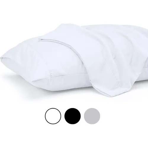 Set De 2 Fundas De Almohada 50x70 Blanca Suave Hilos Az Aura Zeus Algodón blanco