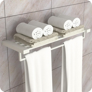 Toalheiro Hotel De Parede Porta Toalha Duplo Branco Master Toalheiro Hotel De Parede Porta Toalha Duplo Branco Master